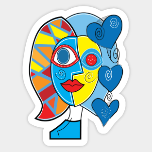 Geometric face Sticker